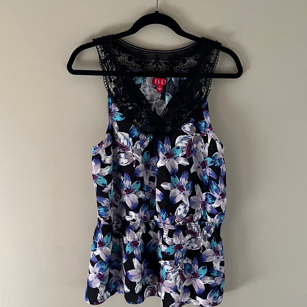 Elle Floral Print Peplum Top
